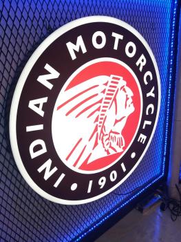 Indian Motorcycle Logo Led Leuchtschild Wandleuchte! (rund)